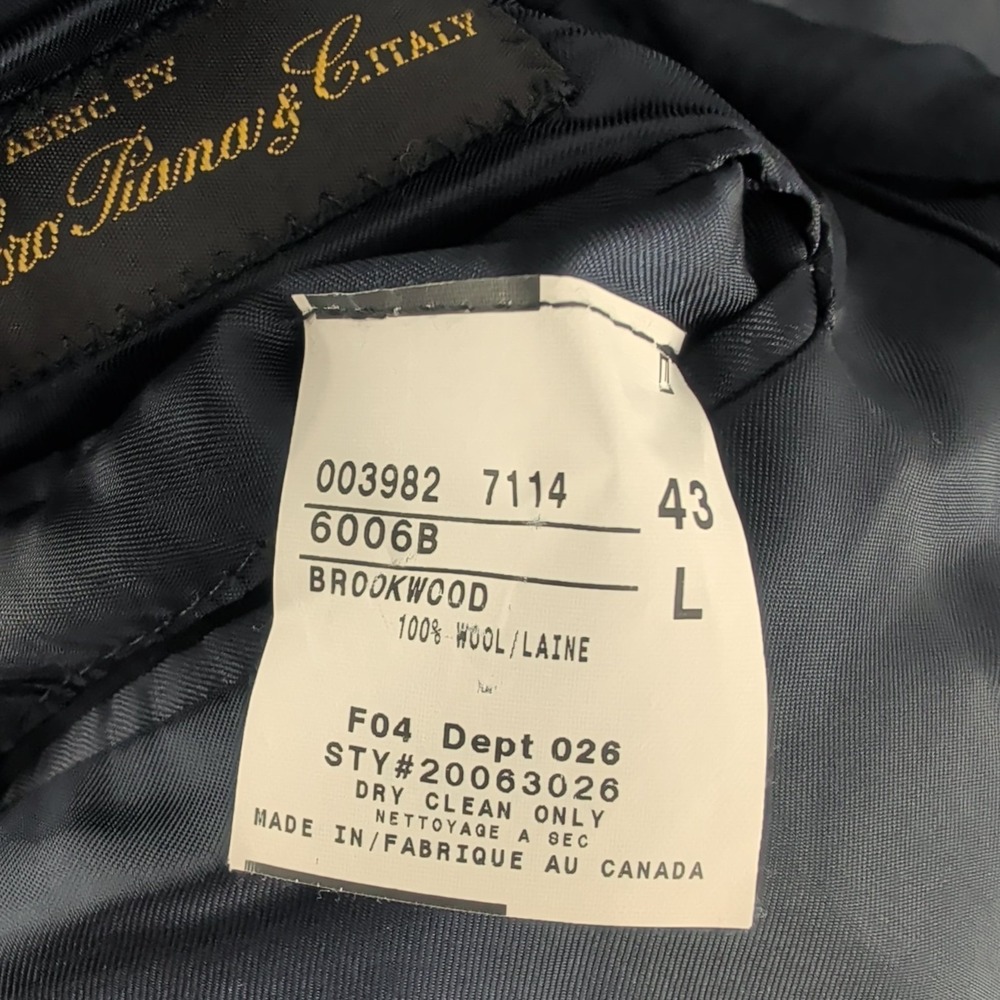 Brooks Brothers Brooksease Ing Loro Piana Gold Buttons Wool Blazer Navy Blue 43L - Picture 11 of 15